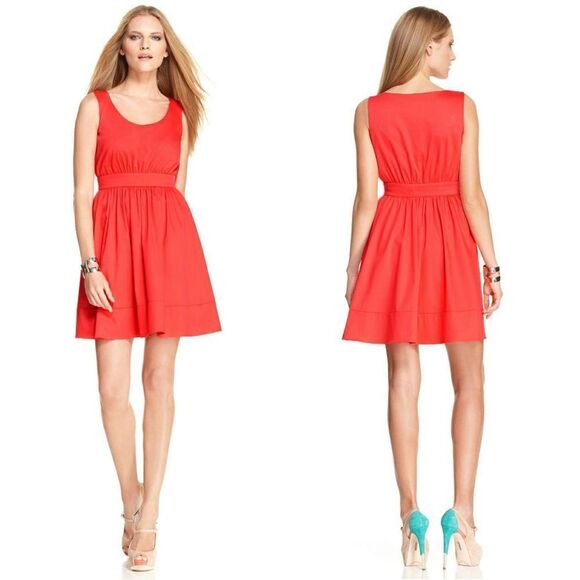 New! VINCE CAMUTO Women's A-line Empire Sleeveless Dress Size 2 Color Salmon - Picture 1 of 6